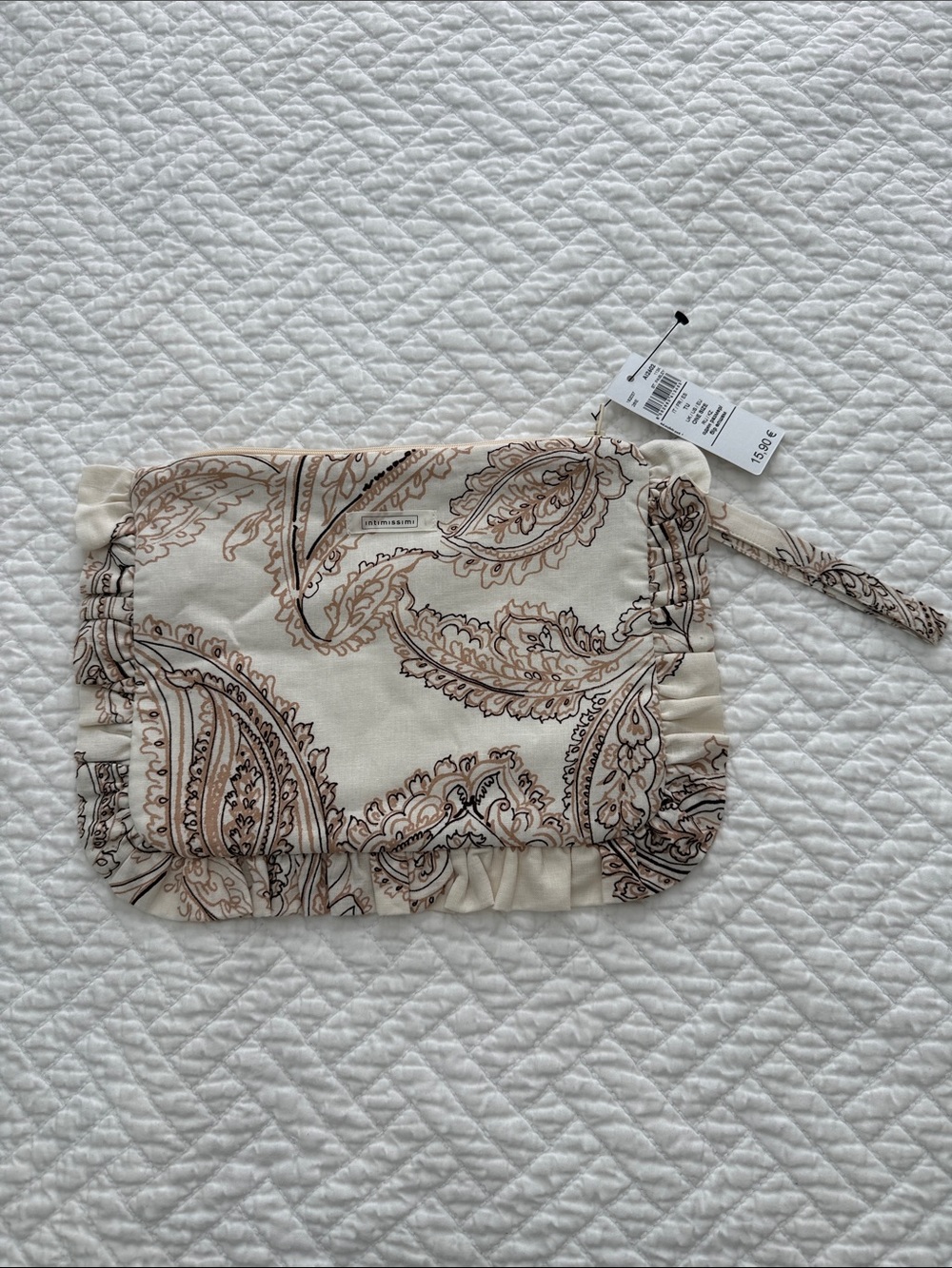 Women’s Paisley Print Wristlet Clutch - Beige